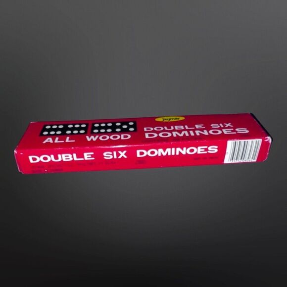 Vintage 1970s Jaymar Double Six All Wood Dominoes 28 Pc Set - Picture 5 of 5